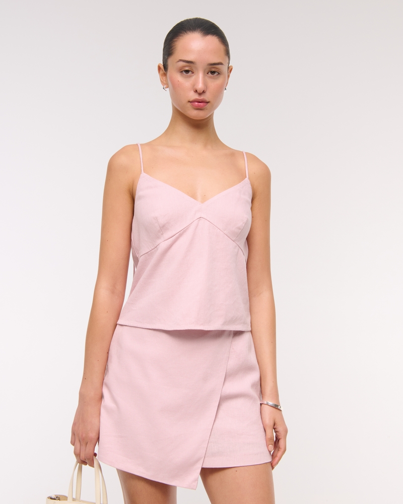Linen-Blend Babydoll Cami