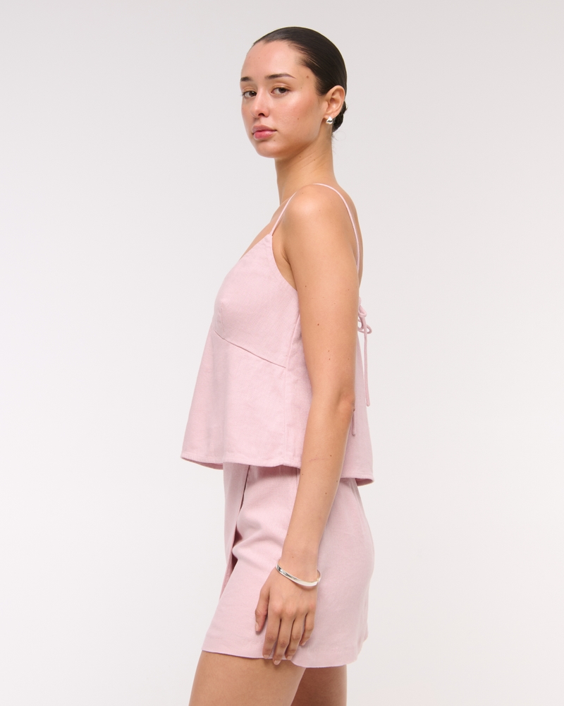 Linen-Blend Babydoll Cami