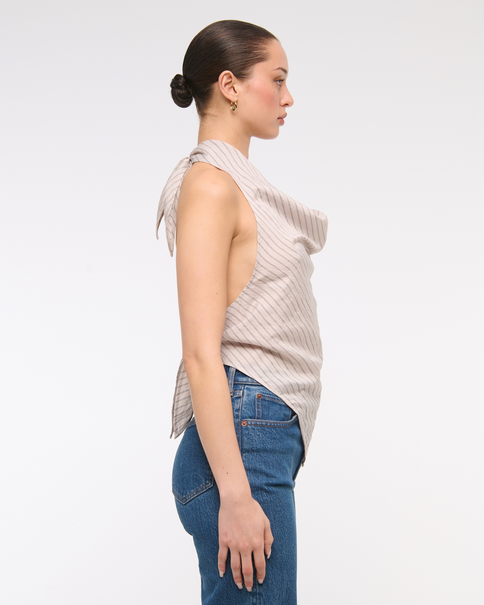 Cowl Neck Tie-Back Halter Top