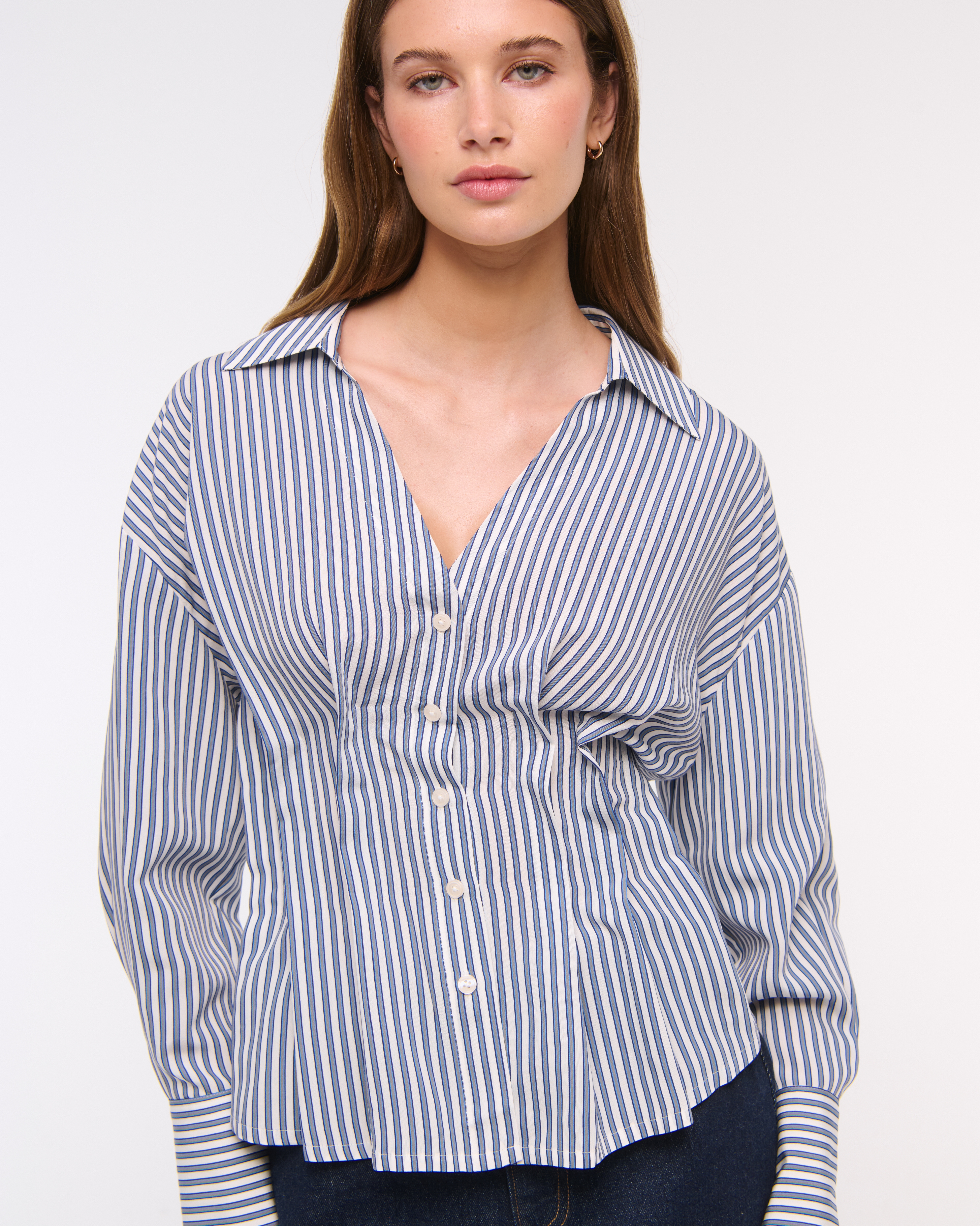 Женские рубашки Abercrombie & Fitch Nipped Poplin Shirt — фото 3