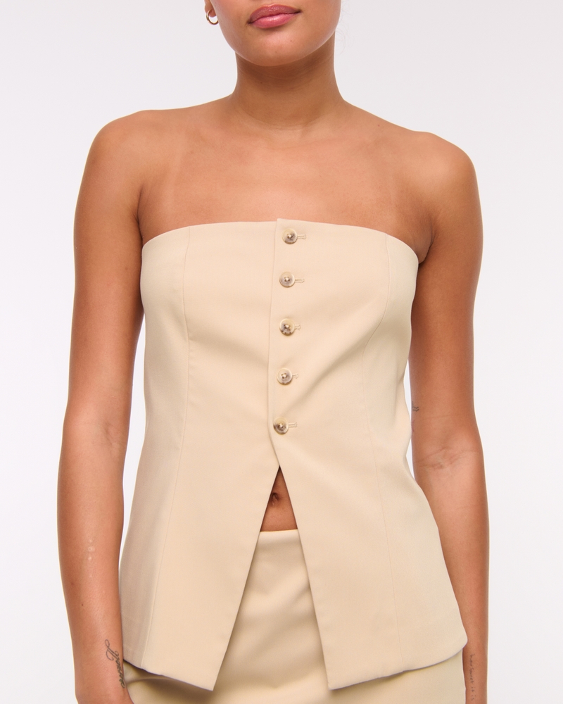 Strapless Button-Through Vest