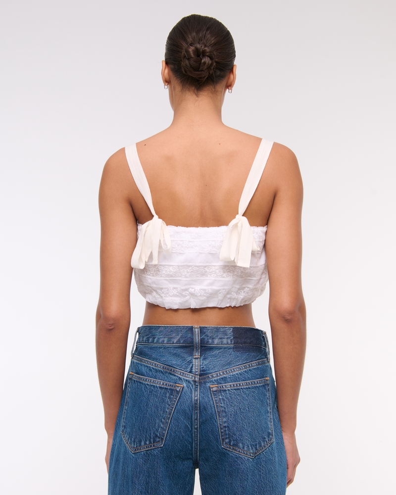 Cropped Lace Bubble Hem Cami