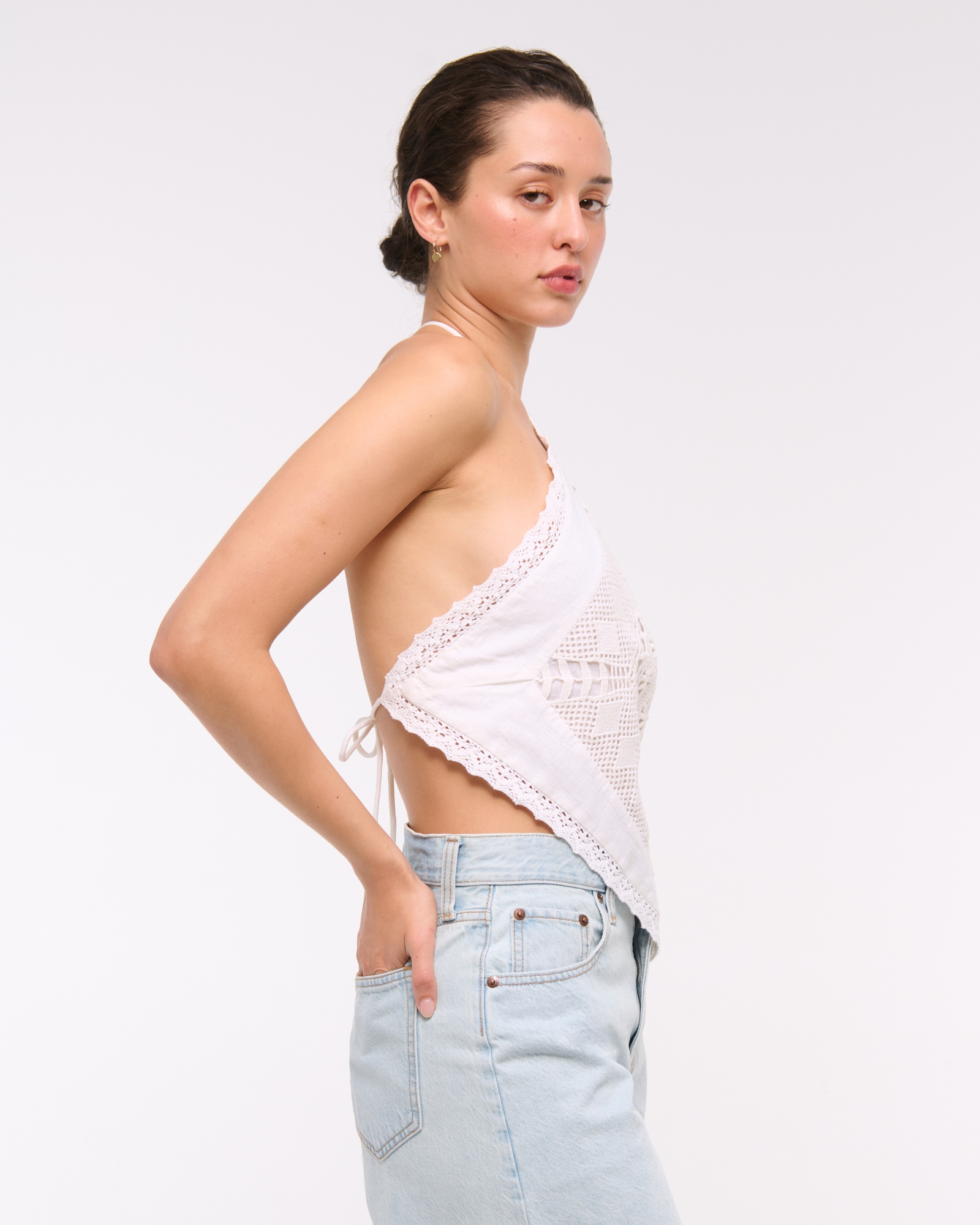 Linen-Blend Bandana Top