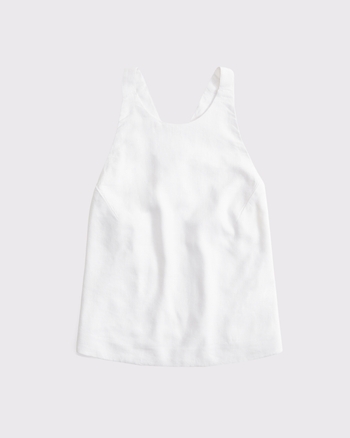 Linen-Blend Open-Back Set Top