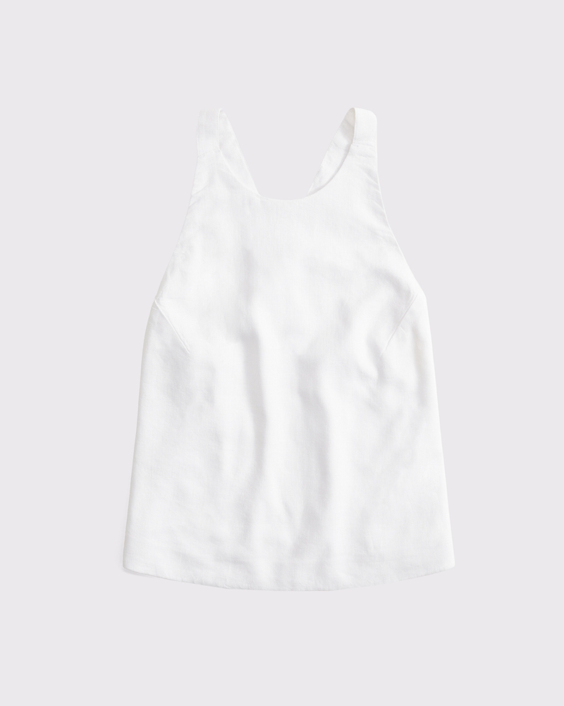 Women's Linen-Blend Open-Back Set Top | Women's Tops | Abercrombie.com