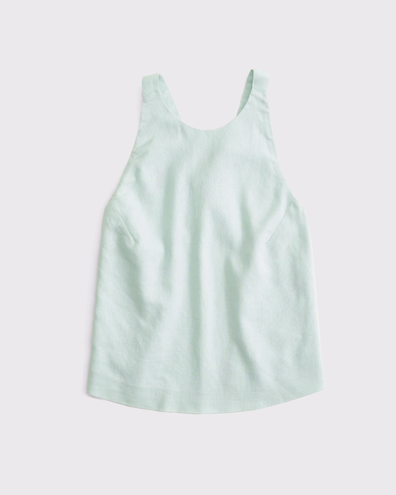 Linen-Blend Open-Back Set Top