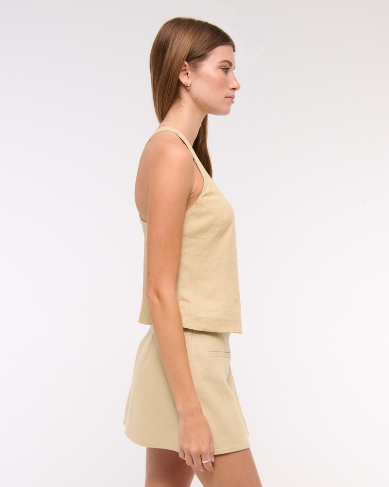 Linen-Blend Open-Back Set Top - thumbnail 4