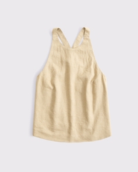 Linen-Blend Open-Back Set Top
