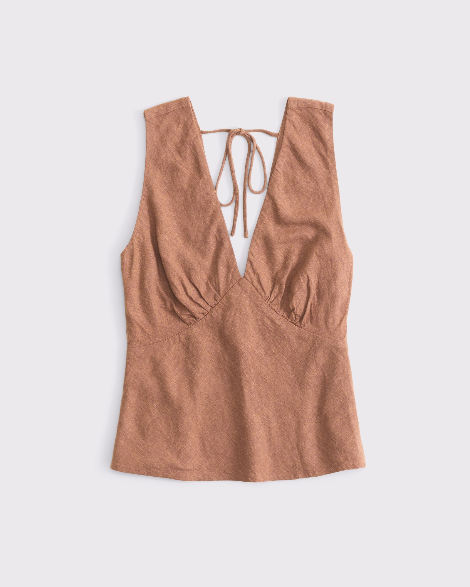 Linen-Blend Tie-Back Set Top