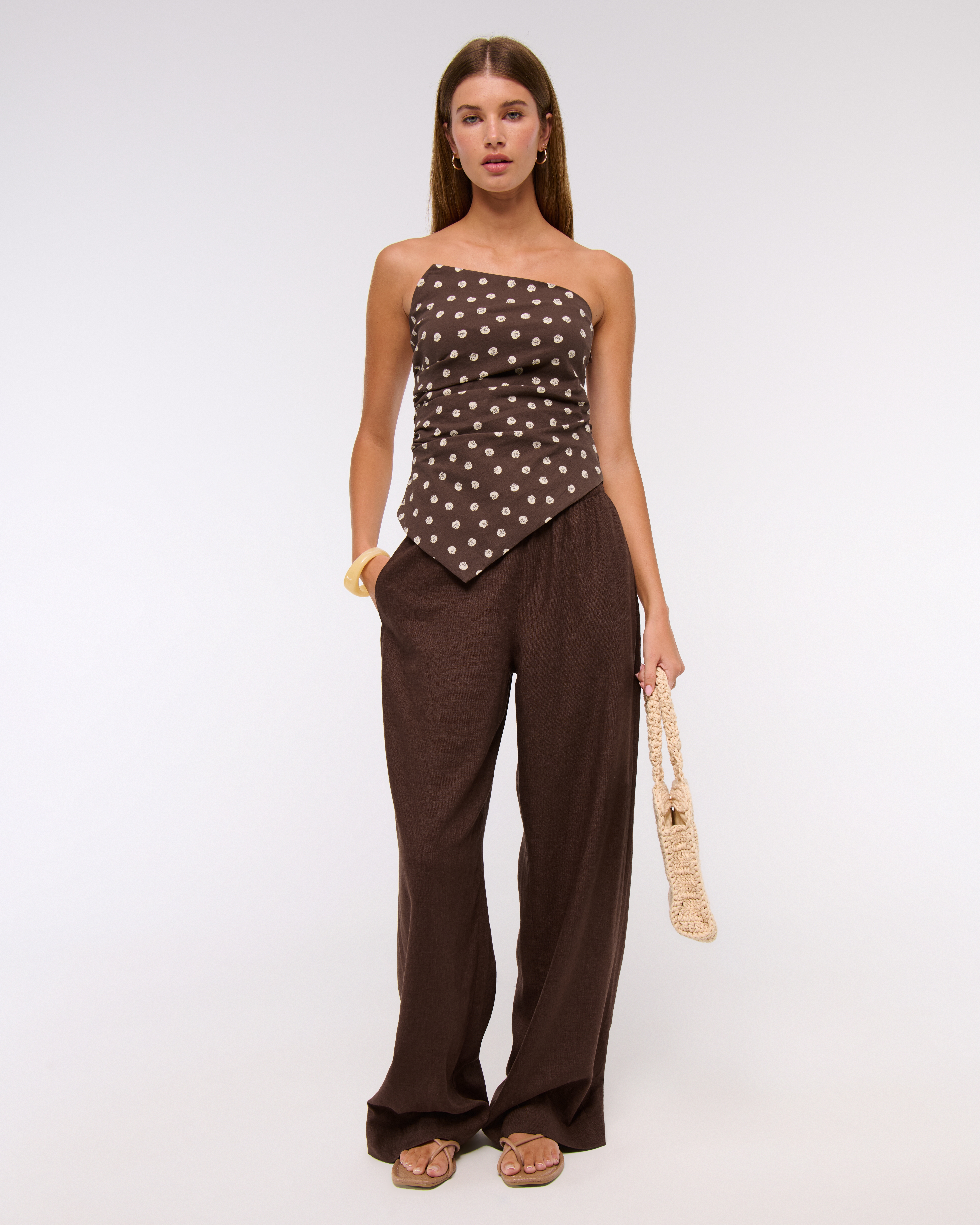Женские топы Abercrombie & Fitch Asymmetrical Strapless Top — фото 3