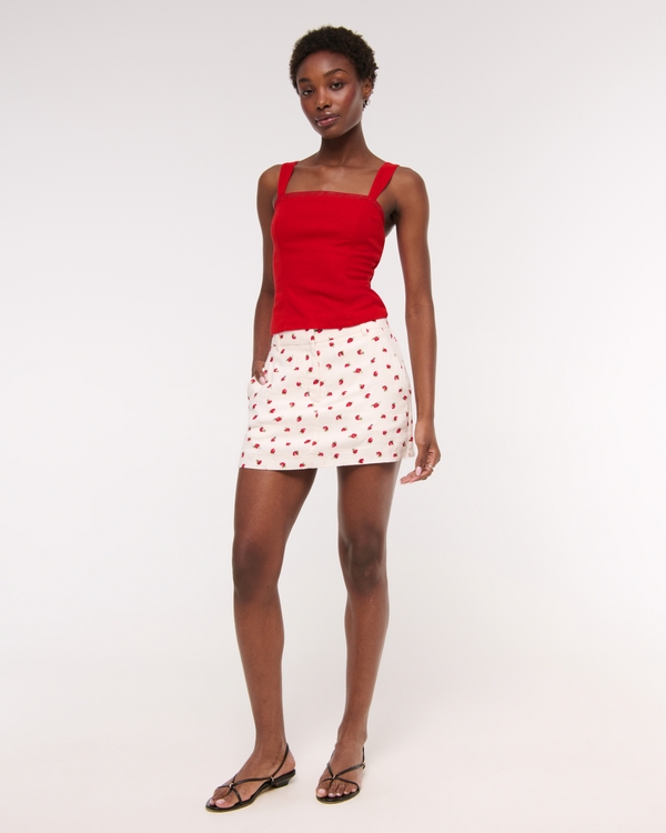 Linen-Blend Corset Top