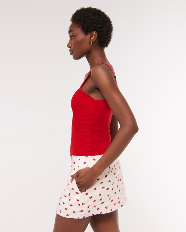 Linen-Blend Corset Top