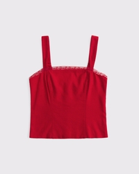 Haut style corset en lin mélangé