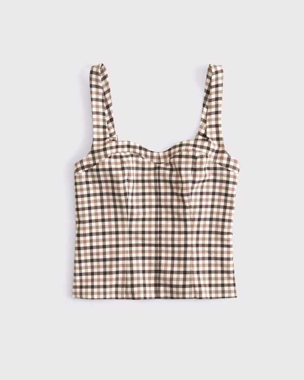Sweetheart Corset, Brown Plaid view 1