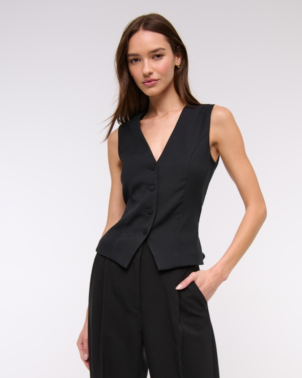 Tailored Vest, Black view 1
