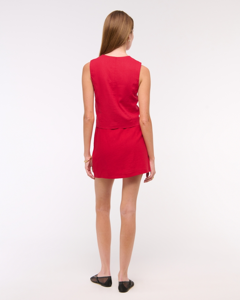 Tie-Front Linen-Blend Vest