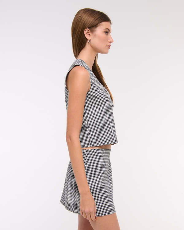 Tie-Front Linen-Blend Vest