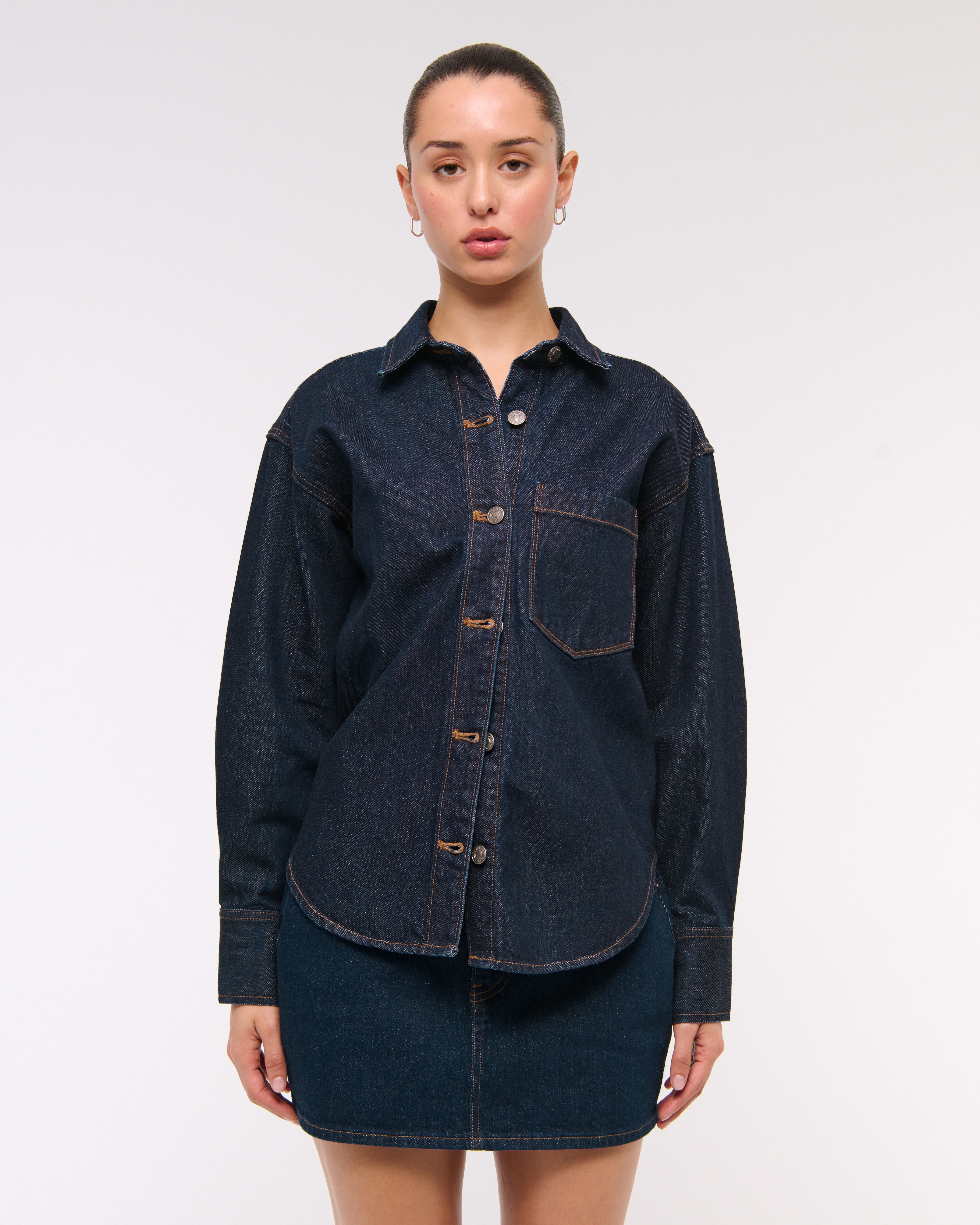 ■LUMEN■ oversized denim shirt 2183B438_401 OVERSIZED DENIM SHIRT | Official online store | Onitsuka