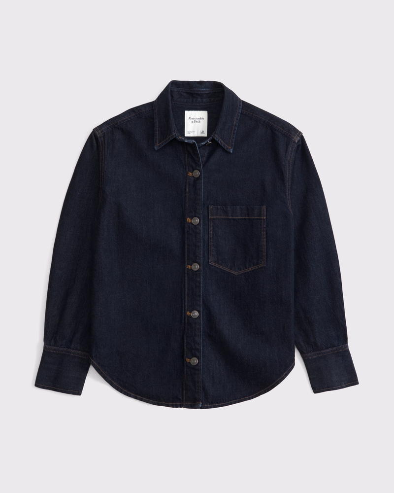 ◆Abercrombie & Fitch◆ボタンアップ デニムシャツ メンズ デニム アイコンボタンアップ リネンシャツ | メンズ