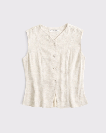 ⬜︎Abercrombie&Fitch ホワイト フード付きベスト レディース ウィメンズ 新着アイテム | Abercrombie & Fitch