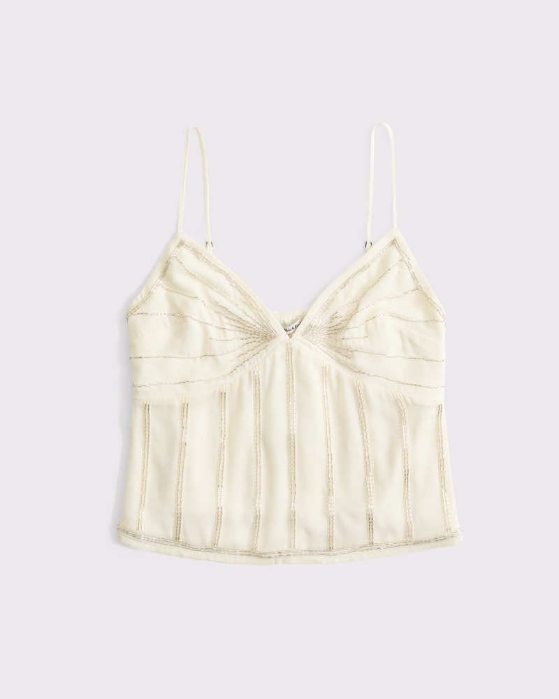 Women's V-Neck Beaded Cami | Women's Clearance | Abercrombie.com