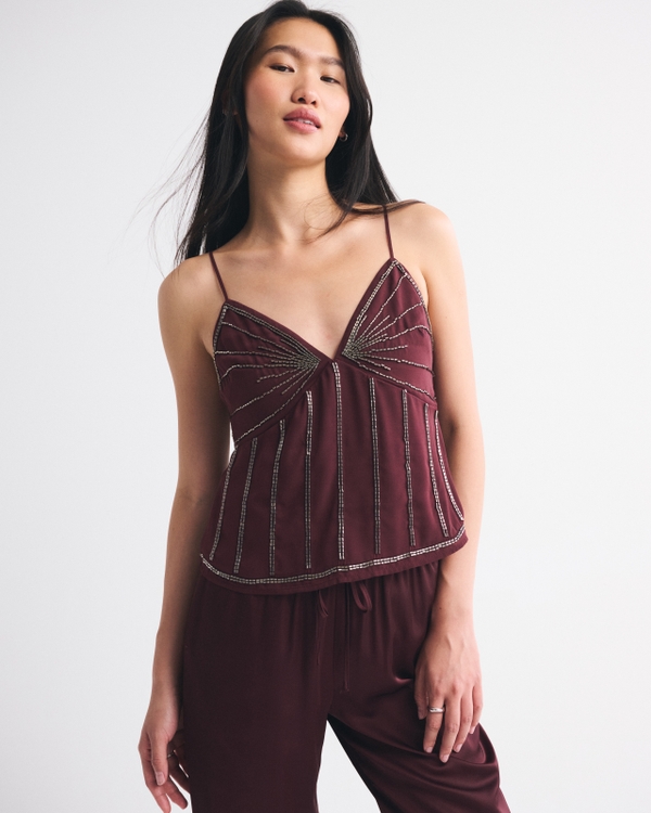 V-Neck Beaded Cami