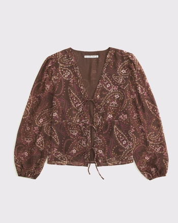 Long-Sleeve Tie-Front Top from Abercrombie & Fitch - $34.99