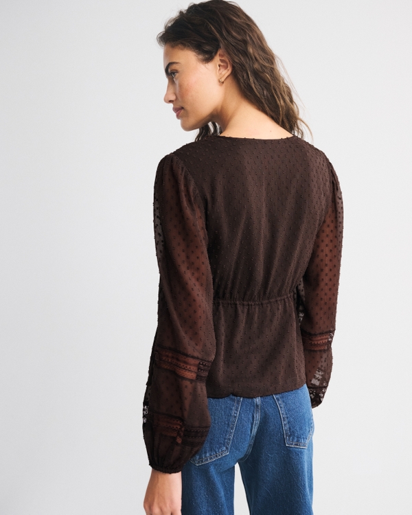 Long-Sleeve Tie-Front Top
