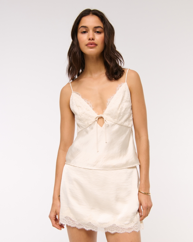 Lace and Satin V-Neck Cami