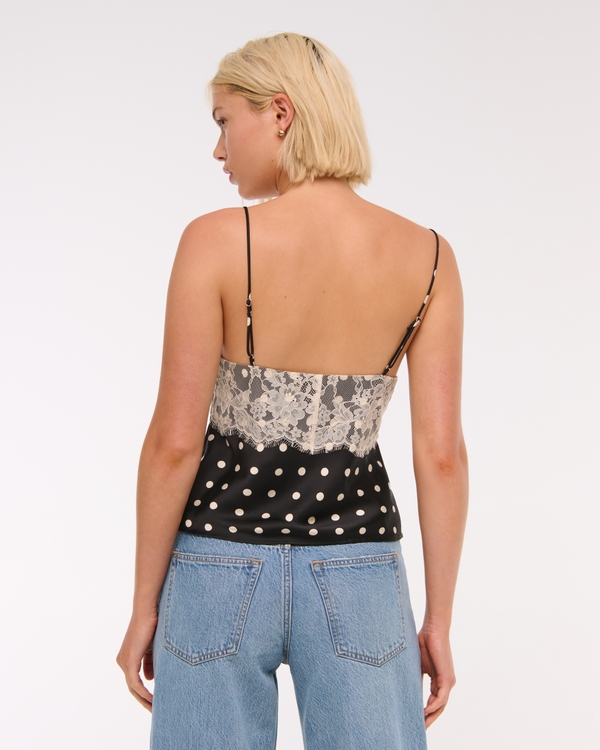 Lace and Satin V-Neck Cami