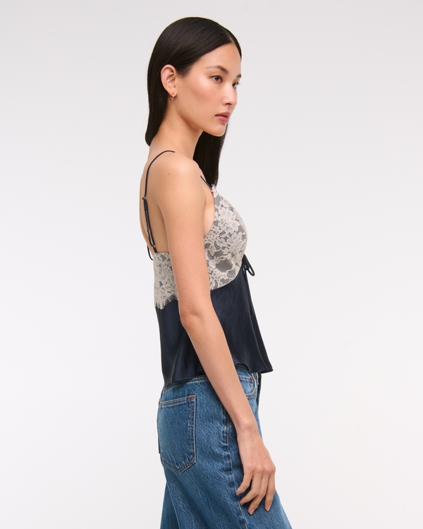 Lace and Satin V-Neck Cami