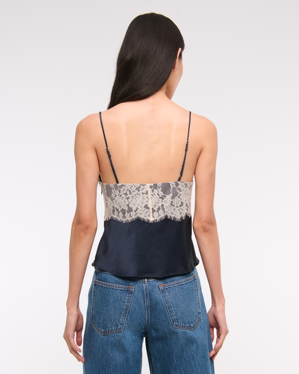 Lace and Satin V-Neck Cami