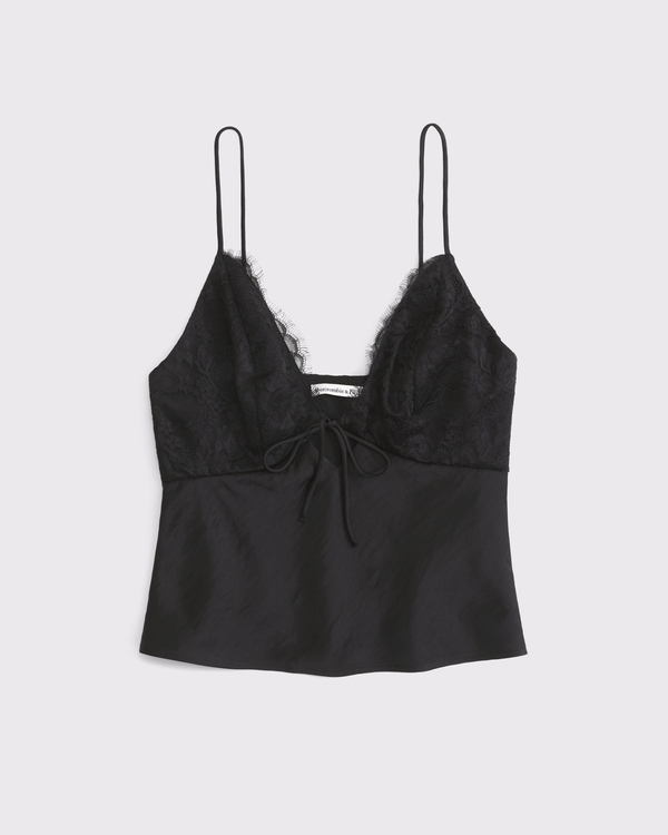 The A&F Bella Tie-Front Cami, Black view 1