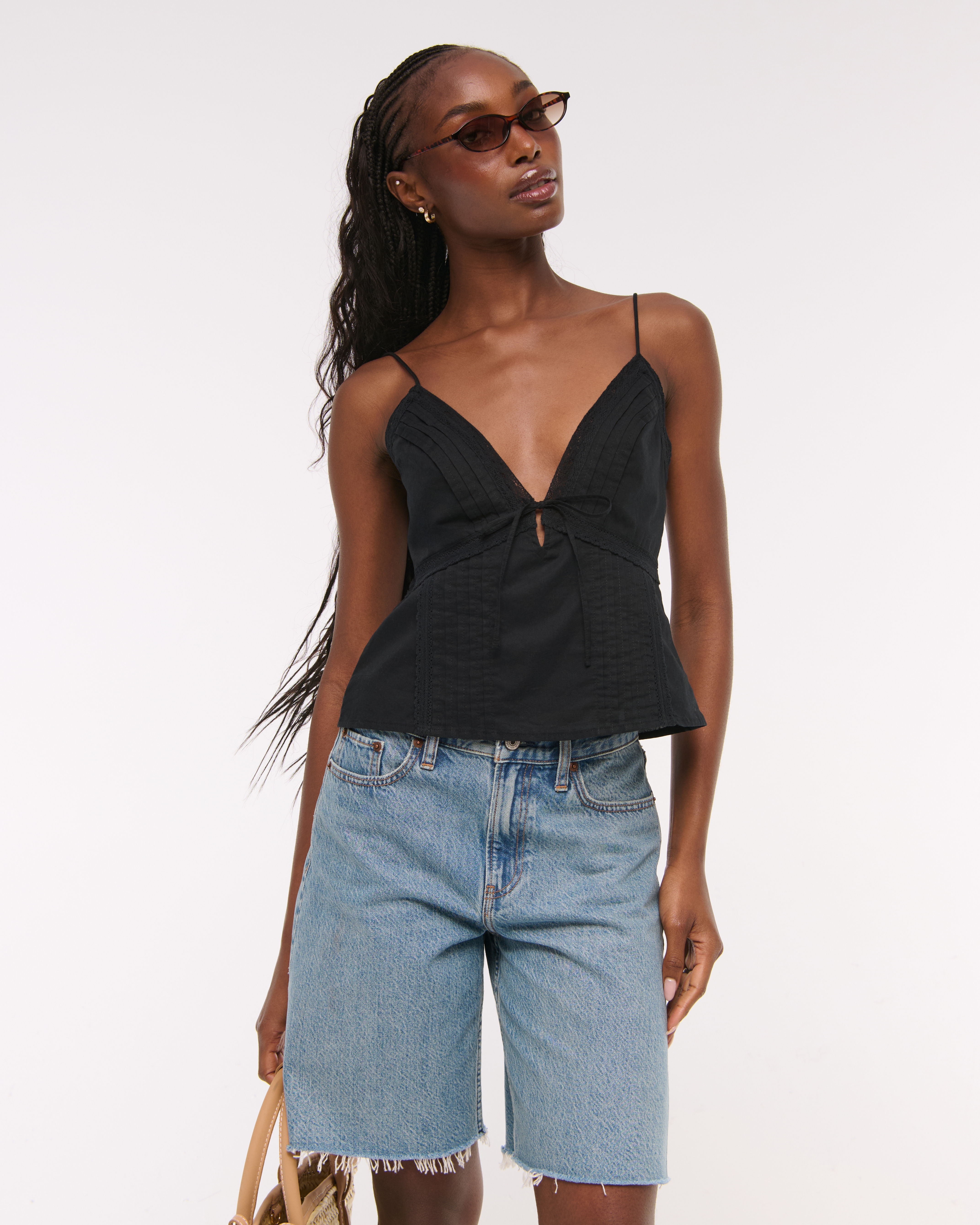 Abercrombie & Fitch The A&f Bella Tie-front Cami In Black