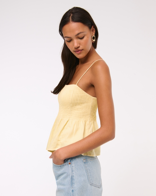 Linen-Blend Pintuck Cami