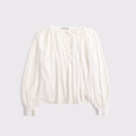 Женские блузки Abercrombie & Fitch Long-Sleeve Tie-Front Blouse