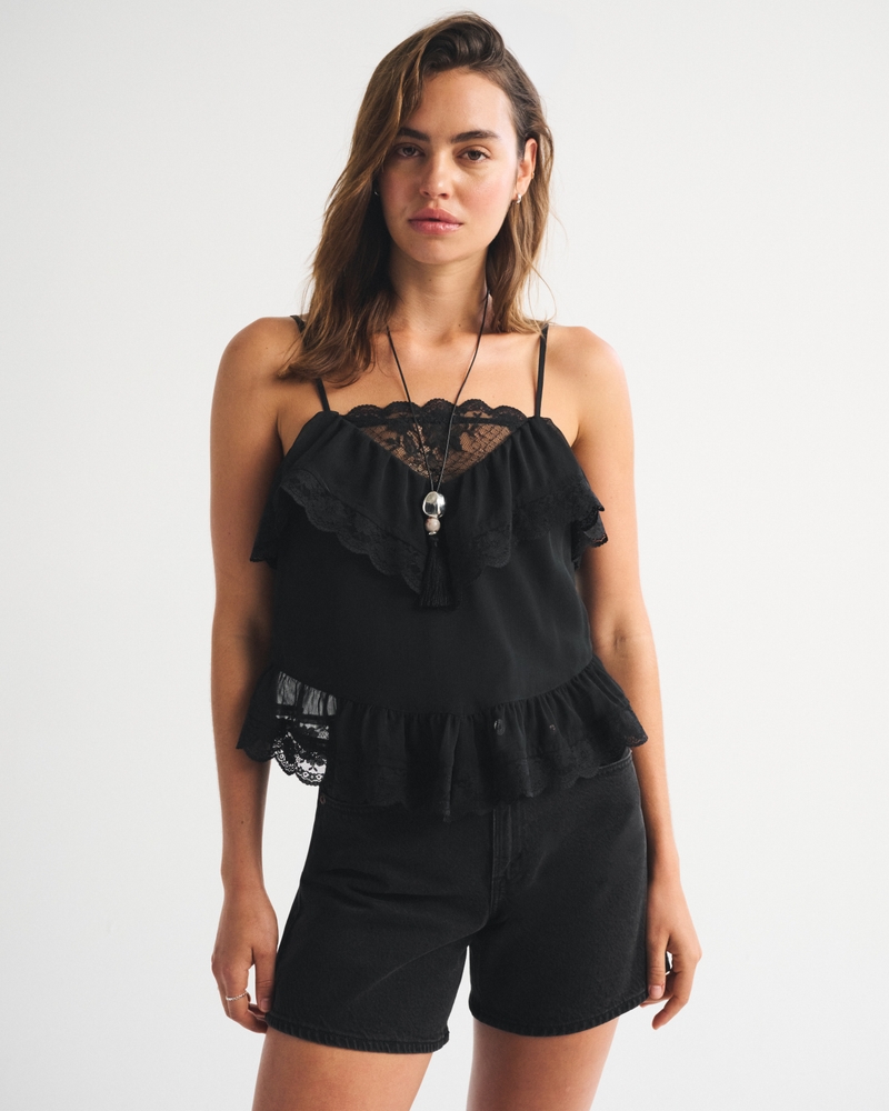 ワンピース AIRY SHEER LACE CAMISOLE M Women's Sheer Lace Cami | Women's Sale | Abercrombie.com