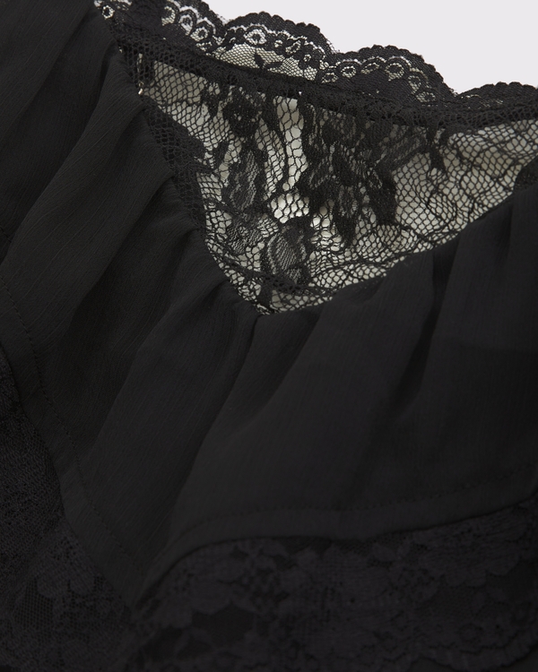 Women's Sheer Lace Cami in Black | Size S | Abercrombie & Fitch