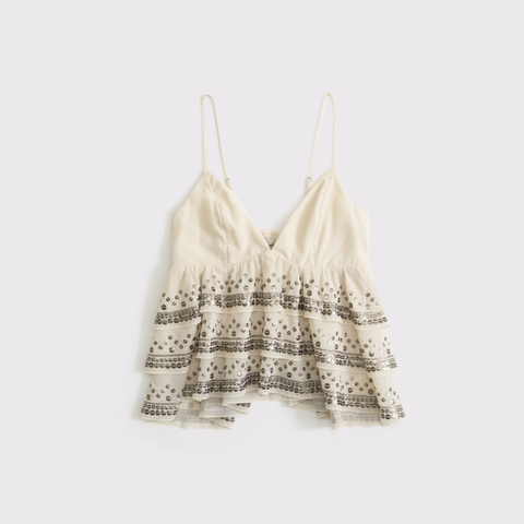 Женские топы Abercrombie & Fitch Sequin Tiered Cami