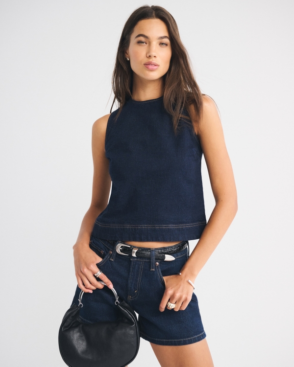 Denim Set Top, Rinse view 1