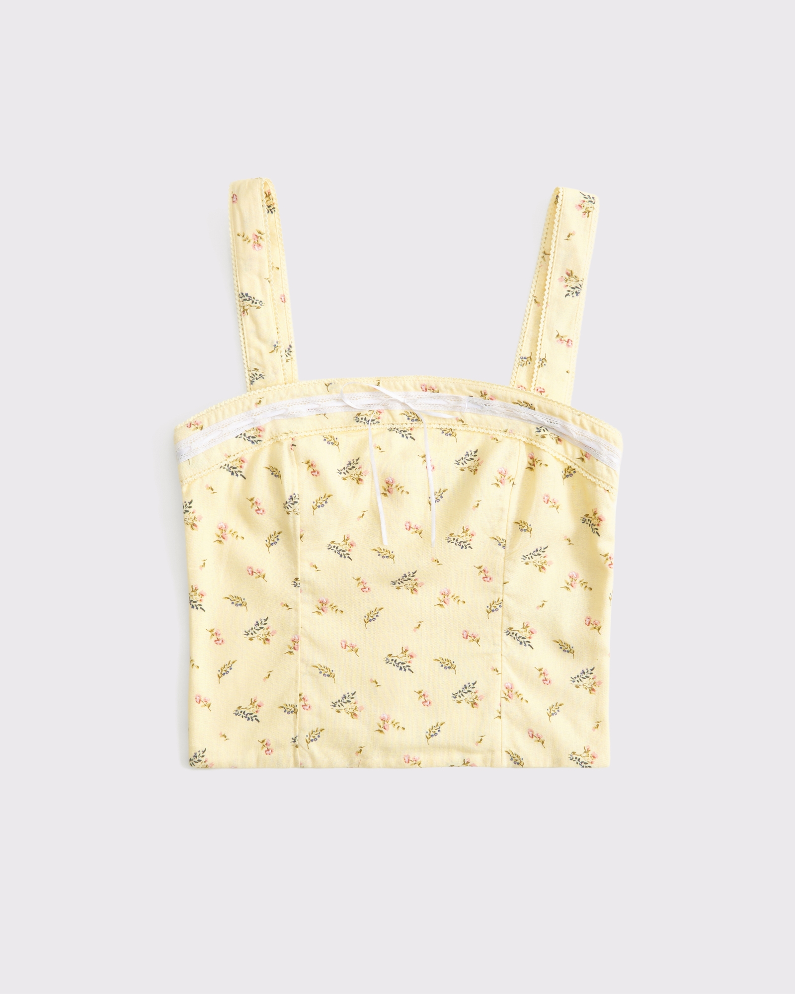 Linen-Blend Strapless Set Top