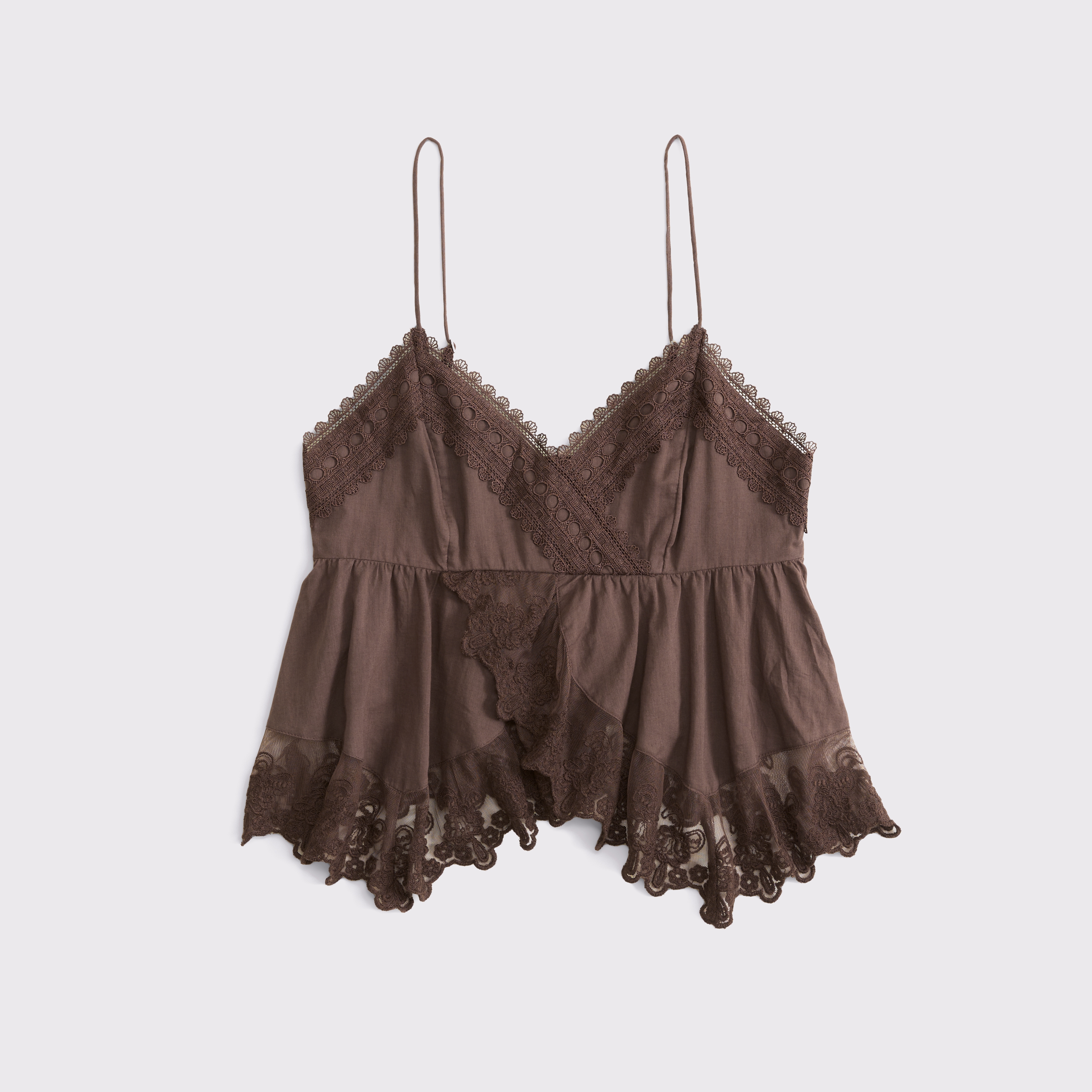 Women's Babydoll Lace-Trim Cami | Women's Tops | Abercrombie.com