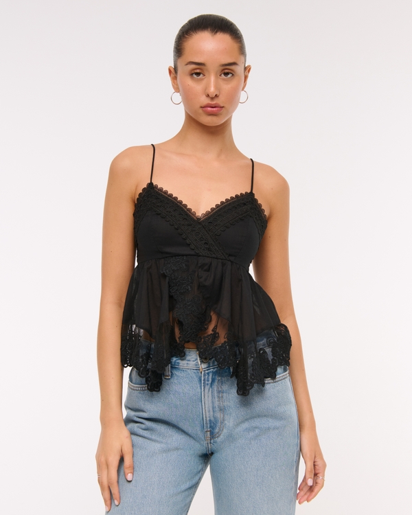 Babydoll Lace-Trim Cami