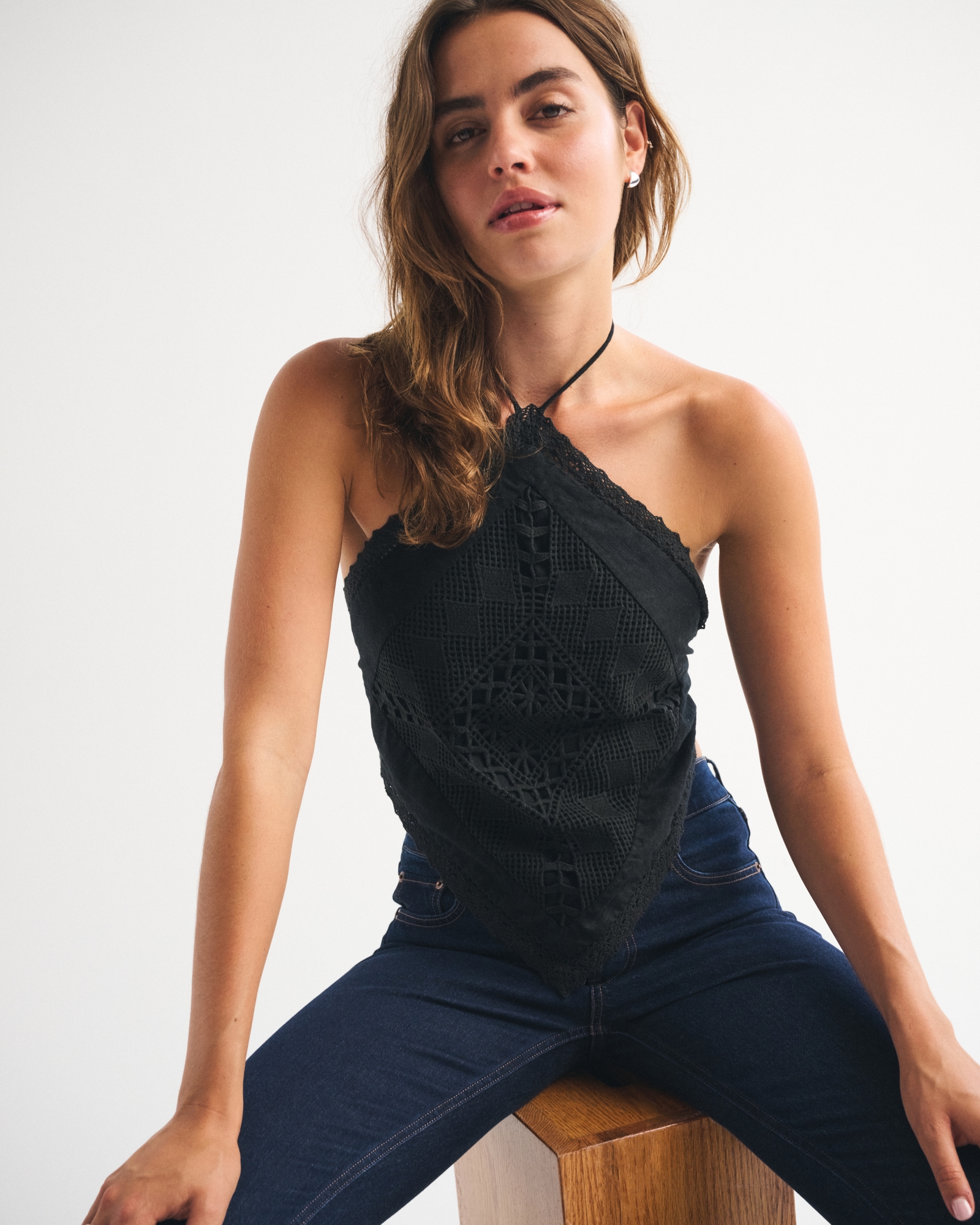 Linen-Blend Bandana Top