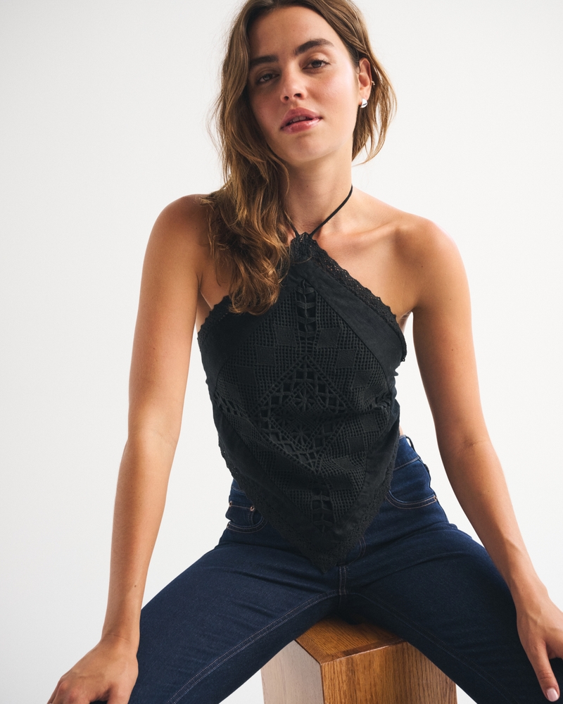 Linen-Blend Bandana Top