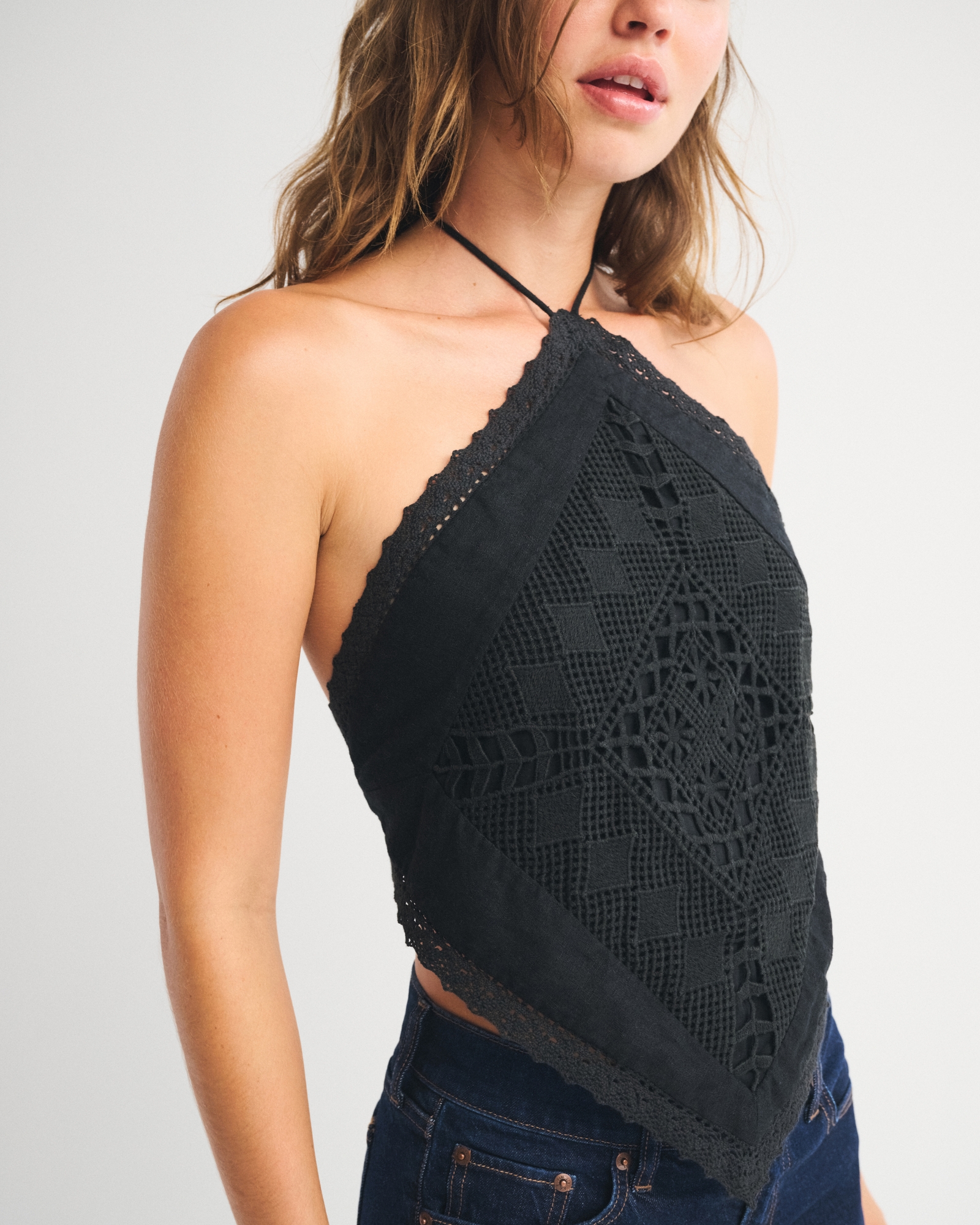 Linen-Blend Bandana Top