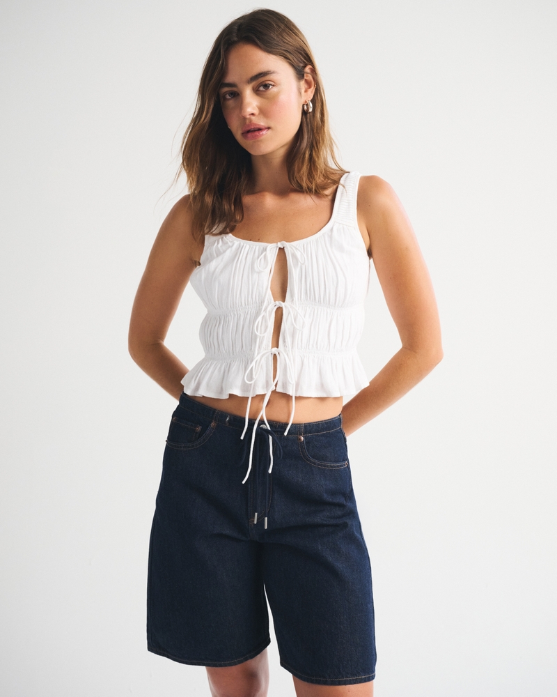 Ruched Tie-Front Top - thumbnail 7