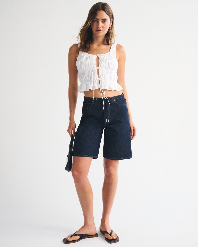 Ruched Tie-Front Top - thumbnail 6