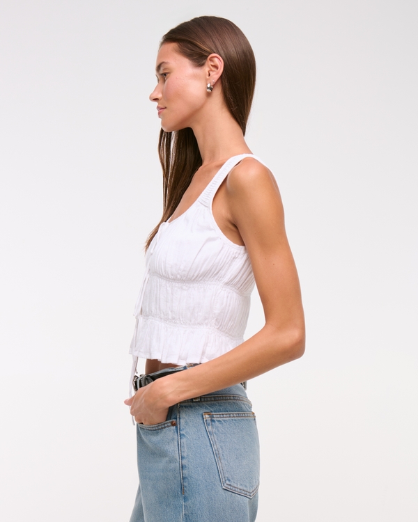 Ruched Tie-Front Top