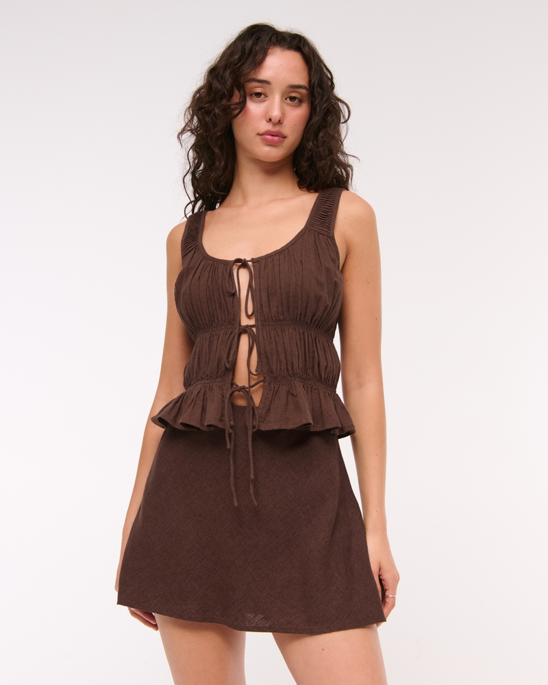 Ruched Tie-Front Top - thumbnail 2